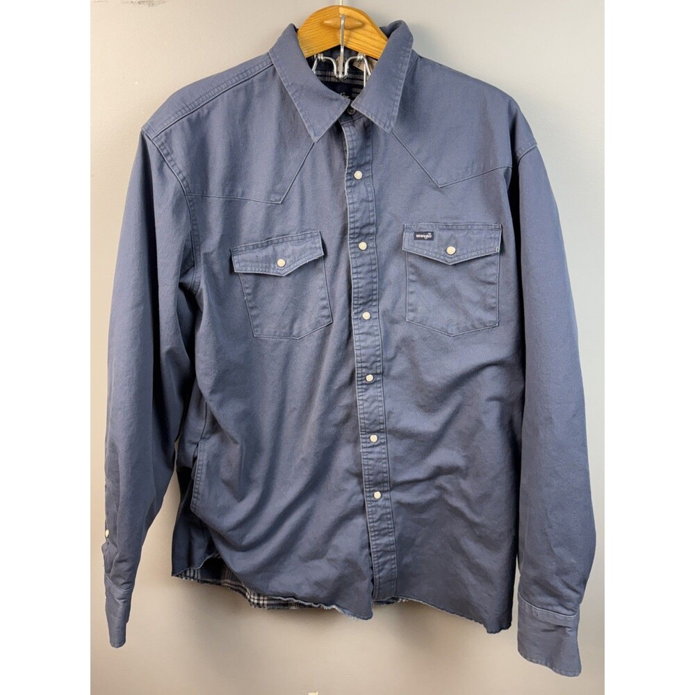 Wrangler Flannel Lined Workshirt Shacket Blue - Mens Shirt - XLT- 112330932
